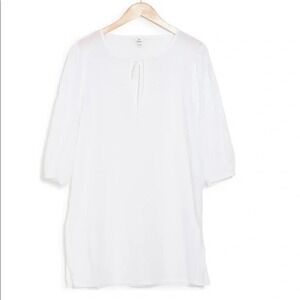 ECHO Ocean Eyelet Tunic Dress, Beach Cover Up, White, Size Small,‎ NWT